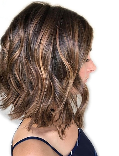  Peluca delantera de encaje de cabello humano 13x4, cabello brasileño bob corto, peluca ondulada multicolor, densidad 130% 150% con pelo de bebé, línea capilar natural pre-arrancada para mujeres,