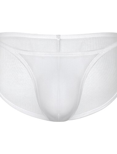  Per uomo 1 confezione Mutandine di base Slip Retato Poliestere Antiparassitario A prova di perdita Colore puro Vita normale Nero Bianco