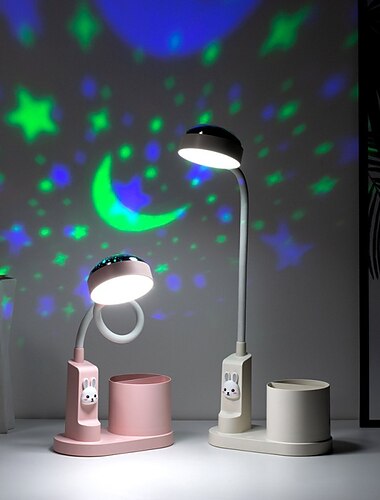  led schreibtisch usb wiederaufladbar mit stifthalter dimmen 3 helligkeit flexible schreibtischlampe led flexible lesen augenschutz schreibtischlampe stern projektor nachtlicht studentenwohnheim