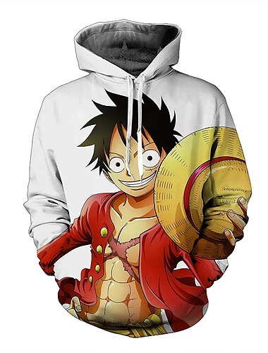  One Piece סרט: אדום קוף ד 'לופי קפוצ'ון סרט מצוייר מנגה אנימה 3D כיס קדמי גרפי עבור לזוג בגדי ריקוד גברים בגדי ריקוד נשים מבוגרים הדפסת תלת מימד