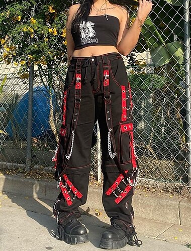  Punk & Gothique Y2K Année 2000 Pantalon Bal Masqué Filles épicées Femmes Carnaval Mascarade Pantalon