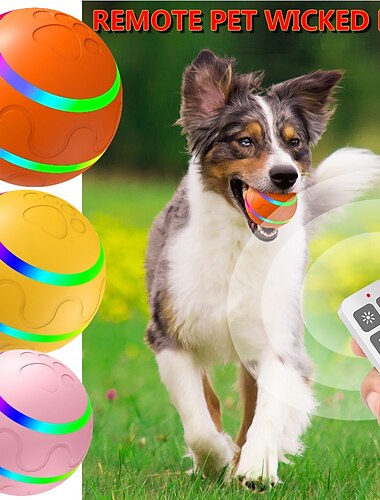  Juguete interactivo para perros, bola malvada, control remoto para gatos de interior, perros con movimiento activado, recargable por USB