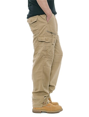  Per uomo Pantaloni Cargo Pantaloni Pantaloni da Lavoro Elastico in vita Multi-tasche Semplice Comodità Morbido Casuale Quotidiano Abbigliamento casual alla moda Sport Moda Grigio verde Cachi