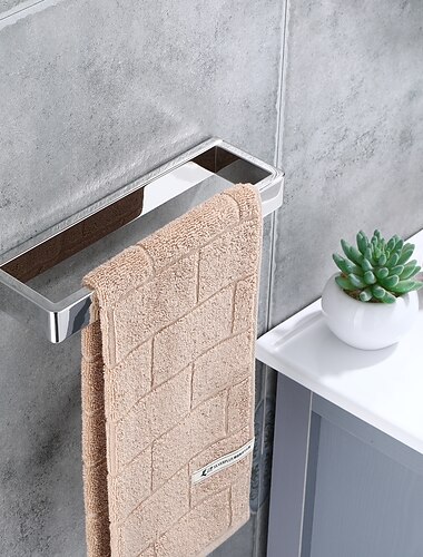  Badzubehörset 3-teiliger Handtuchhalter aus Edelstahl 304, Handtuchring, Toilettenpapierhalter, hell silbrig