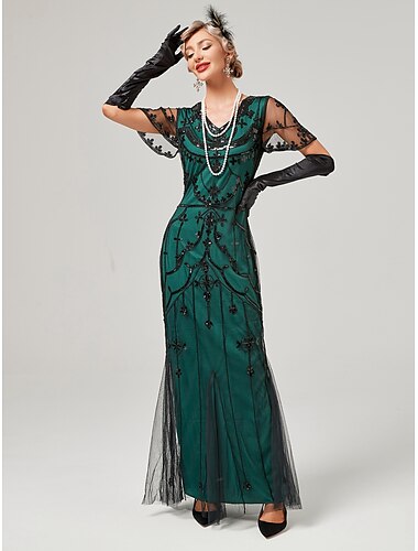  Glada 20-talet 1920-talet Cocktail klänning Flapper-klänning Klänningar Maskerad Den store Gatsby charleston Bröllopsgäst Paljetter Vanligt Dam Karnival Maskerad Karnival Bröllop Bröllopsgäst Vuxna