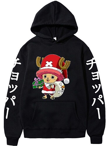  One Piece Tony Tony Chopper Kapuzenshirt Anime Zeichentrick Anime Vordertasche Grafik Für Paar Herren Damen Erwachsene Heißprägen