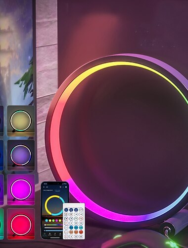  Λάμπα LED έξυπνου φωτισμού RGB Επικράτηση επιτραπέζιου φωτιστικού Bluetooth APP έλεγχος κατάλληλο για δωμάτιο παιχνιδιών υπνοδωμάτιο διακόσμηση κομοδίνα Shustar