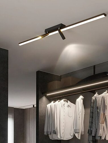  2-punktowa lampa sufitowa 80/100 cm pojedyncza konstrukcja reflektor led szyna świetlna metal nowoczesny prosty styl czarny 220-240v