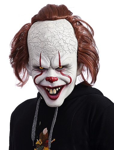  Люминесцентная маска Стивена Кинга it Pennywise Horror, клоун, Джокер, маска, клоунская маска, фестиваль, косплей, костюм, реквизит (7,8 "* 9,8" * 9,8 ") для Хэллоуина