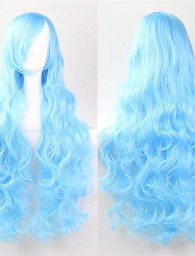  Perücke Cos Perücke 80cm langes lockiges Haar Hochtemperaturseide mehrfarbiges lockiges Haar Anime Halloween Perücken