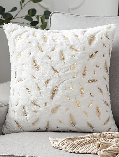  decoratieve sierkussens zachte pluche kussensloop gouden veren moderne vierkante naad traditionele klassieker voor slaapkamer woonkamer slaapbank stoel superieure kwaliteit