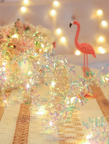  Świąteczne lampki led wstążka łańcuchy świetlne 5m-50leds 3m-30leds zasilane bateryjnie choinka impreza sylwestrowa wakacje dekoracja centrum handlowego domu