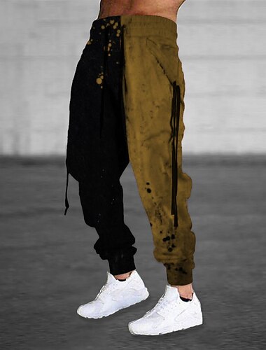  Voor heren Joggingbroeken Jogger Broek Trekkoord Elastische taille Lint Grafische prints Comfort Ademend Buitensporten Casual Dagelijks Katoenmix Terry Streetwear Ontwerper Rood blauw Micro-elastisch