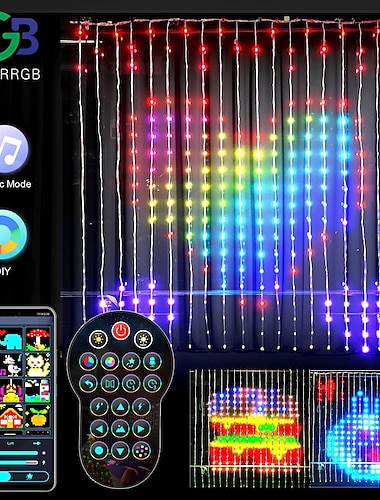  умные светодиодные rgb рождественские занавески с управлением через приложение bluetooth 3x3 м 2x2 м 1x1 м светодиодные гирлянды для самостоятельного изготовления картин для вечеринки, праздничной гирлянды, украшения окон