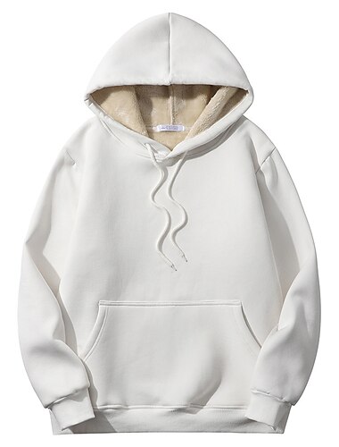 Pánské Kapuce Šerpo Svetrová mikina s kapucí Černá Světlá růžová Žlutá Khaki Oranžová Kapuce Pevná barva Tisk Sporty a outdoor Sport Streetwear Fleece Základní Chladný Na běžné nošení Podzim Jaro
