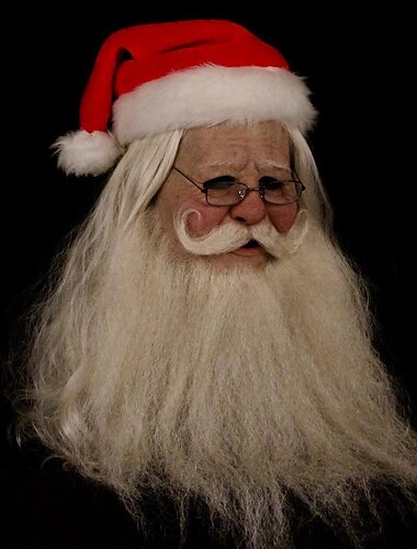  Máscara navideña de Papá Noel de pelo blanco, tocados, nueva máscara de falla, barba, abuelo, sombrero rojo, abuela (no incluye gafas)