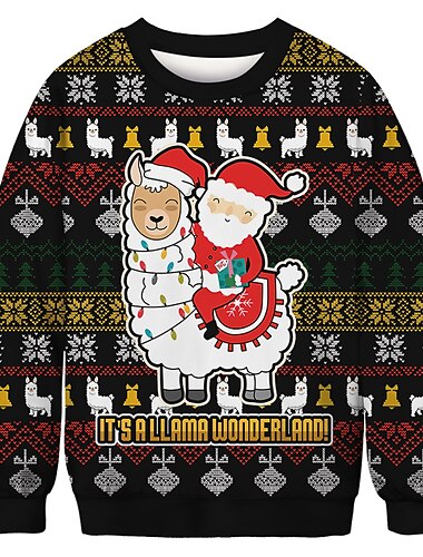  Navidad Papá Noel Sudadera Pullover Sudadera navideña divertida Anime Impresión 3D 3D Gráfico Para Pareja Hombre Mujer Adulto Navidad Carnaval Mascarada Impresión 3D