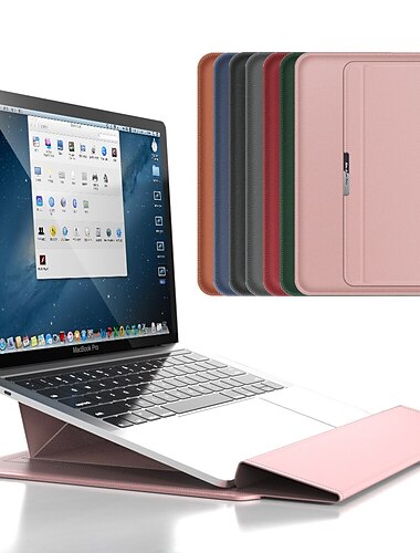  Sacoche ordinateur portable 12 " 14" 15.6" pouce Compatible avec Macbook Air Pro, HP, Dell, Lenovo, Asus, Acer, Chromebook Notebook Waterproof faux cuir Couleur unie pour Bureau