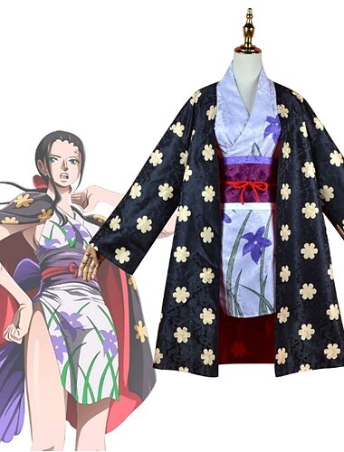 One Piece Film: Röd Nico Robin Animé Kläder Maskerad Kimono Kimono Kappa Till Dam Vuxna