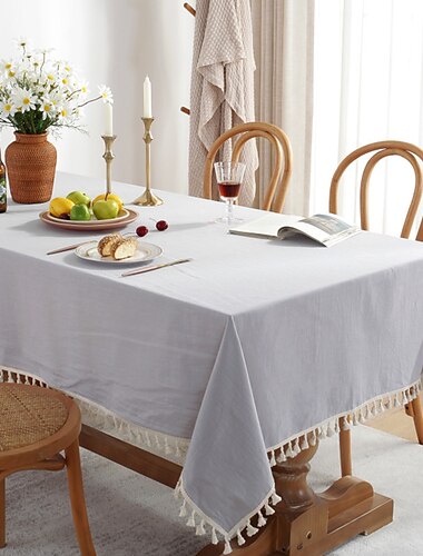  tischdecke art nordic bambus geknotet leinen mit quaste tischdecke tee couchtisch für esstisch wohnzimmer dekoration