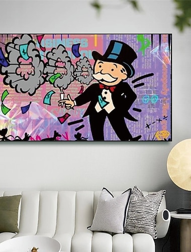  håndlaget håndmalt oljemaleri wall street art abstrakt alec monopol maleri moderne hjemmedekorasjon dekor rullet lerret uten ramme ustrukket