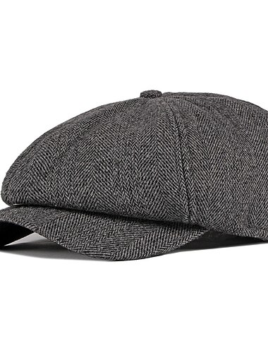  Herre Baret Hat Sixpence Svart Kakifarget Bomull Trykt mønster Enkel 1920-tallet mote Ferie Gate Hverdag Helg Stripe Bærbar Komfort Mote