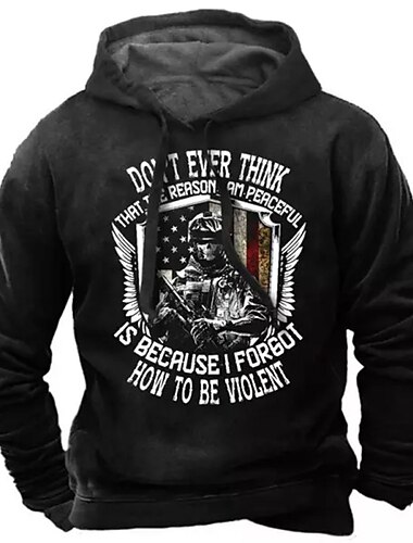  Herren Grafik-Drucke Nationalflagge Hoodie Sweatshirt Kapuze Hoodies Pullover Hoodie Sweatshirt Kapuze Langarm Sweatshirt mit Kapuze Mit Kapuze Strassenmode 3D-Druck Täglich Sport Schwarz Marineblau