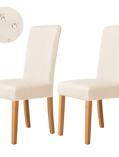  2 Stück wasserdichte Stuhlhussen für Esszimmerstühle, burgunderfarbener Stretch-Spandex-Stuhlbezug für Parson-Stuhl, abnehmbarer und waschbarer Stuhlschutz für Zuhause, Restaurant, Bankett