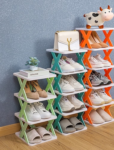  Organizador de almacenamiento de estante para zapatos multicapa, combinación simple de bricolaje, estante para zapatos, puerta, estante de almacenamiento para el hogar, gabinete para zapatos