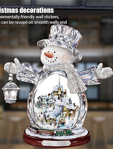  Pegatinas navideñas para ventanas, árbol, guirnalda de invierno, pegatinas para ventanas, decoración del hogar, árbol de cristal, Papá Noel, muñeco de nieve, escultura giratoria, decoraciones, pasta extraíble