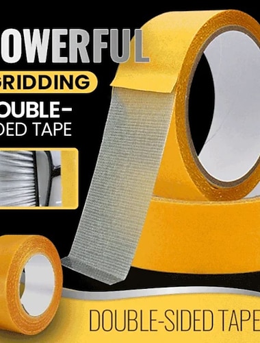  hoge kleefkracht mesh dubbelzijdige ducttape vloerdoek dubbelzijdig klevende raster dubbelzijdige doektape gele hoge viscositeit sterke tapijttape bruiloft tentoonstelling