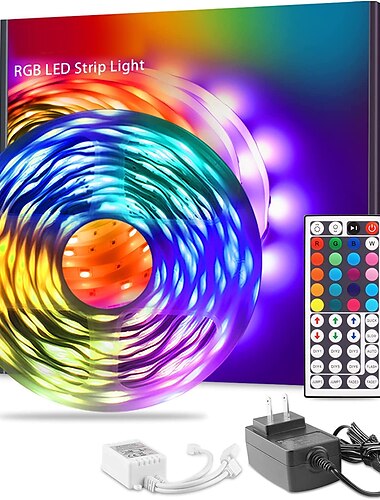  led light strip 15m/20m 50ft 65.6ft rgb kleurverandering led light strip kit met ir44 key afstandsbediening voor slaapkamer verlichting flexibele woondecoratie