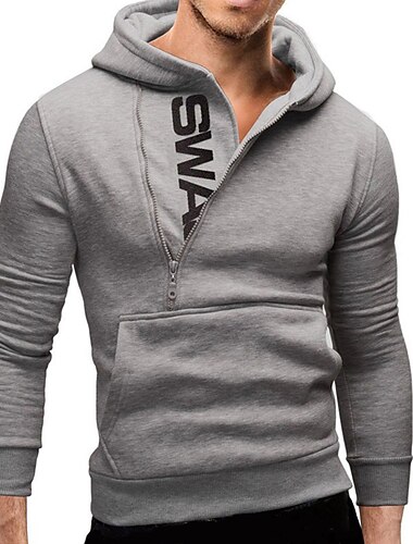  Herren Hoodie Sweatshirt Kapuze Trainingshemd Laufshirt Sport Top Halfzip Troyer Langarm T-Shirt Sportlich Frühling Mit Kapuze warm Atmungsaktiv Schnelltrocknend Feuchtigkeitsableitung Laufen Joggen