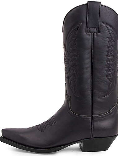 klassische braune Western-Cowboystiefel aus Kunstleder für Herren – geprägtes Muster, spitze Zehenpartie und mittelhoher Absatz für Rodeo, Ranch und Freizeit