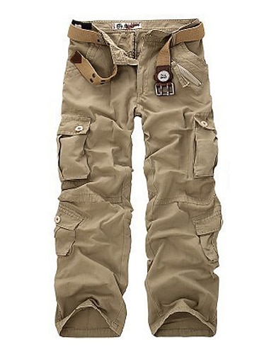  Homme Pantalon Cargo Pantalon cargo Pantalon Tactique Pantalon de travail Multi poche Plein Respirable Poids Léger Toute la longueur du quotidien Vêtement de rue Coton Pantalons Sport Vert militaire
