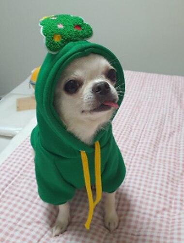  hondenkostuum, hond kattenjas kerstman kerstboom stijlvol gewone kerst winter hondenkleding puppykleding hondenoutfits warm hond kat kostuum voor kerst