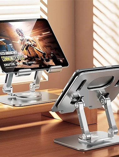  Soporte para tableta Rotativo Plegable Ajustable Soporte para teléfono para Escritorio Compatible con iPad Tableta Accesorio para Teléfono Móvil