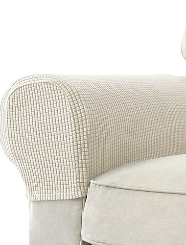  2 Stück Stretch-Armlehnenbezüge aus Spandex-Jacquard, weicher und elastischer Schoner für Stühle, burgunderrot, Couch-Sofa-Sessel-Schonbezüge, Liegesofa