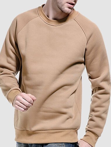  Herren Sweatshirt Pullover Schwraz & Gelb Gelb & Schwarz Rot & Schwarz Grün Schwarz Rundhalsausschnitt Feste Farbe Casual Täglich Festtage Strassenmode Casual Winter Herbst Bekleidung Kapuzenpullover