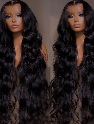  tukkumyynti 100 % raaka neitsyt aaltoileva hiusperuukki 13x4 liimattomat pitsiperuukit vauvan hiuksilla valmiiksi kynitty läpinäkyvä pitsiperuukki