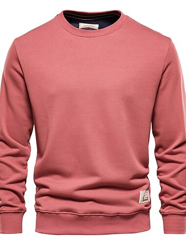  Herre Sweatshirt Sort Rød Blå Grøn Mørkegrå Rund hals Bogstaver Broderi Sport & Udendørs Daglig I-byen-tøj Bomuld Aktiv Gade Basale Efterår vinter Tøj Hættetrøjer Sweatshirts Langærmet