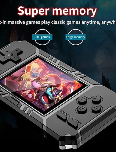  קונסולת משחקים מיני ניידת רטרו ניידת 8 ביט 3.0 אינץ' נגן משחק LCD צבעוני מובנה 800 משחקים