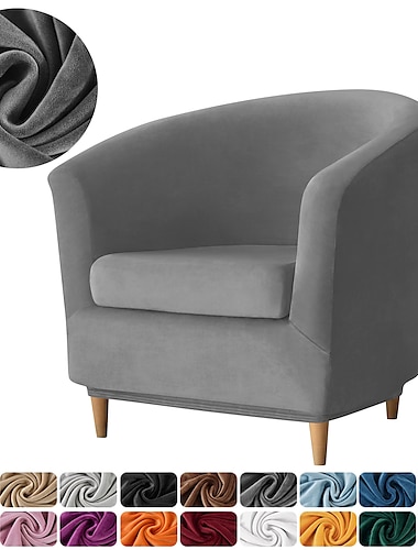  fundas de sillón club de terciopelo, funda de silla de bañera elástica suave para sala de estar y dormitorio, protector de sillón lavable y extraíble, protector de muebles para decoración del hogar