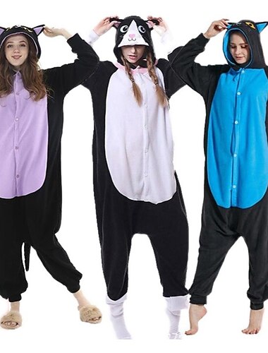  Aikuisten Hahmo Yöasut Onesie-asu Karnevaali puku Kissa Pyjamahaalarit Kigurumi Pyjama varten Miehet ja naiset Joulu Karnevaali Sarjakuva