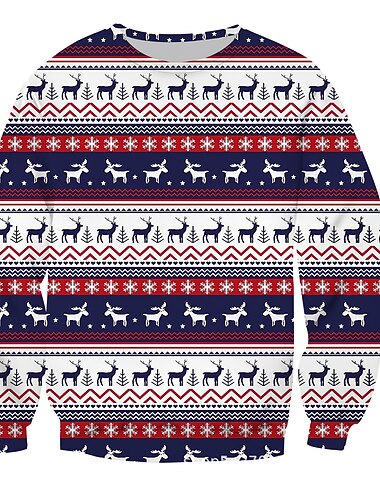  Jul julenissen Genser Pullover Morsom julegenser Animé 3D-utskrift 3D Graphic Til Par Herre Dame Voksne Jul Karneval Maskerade 3D-utskrift