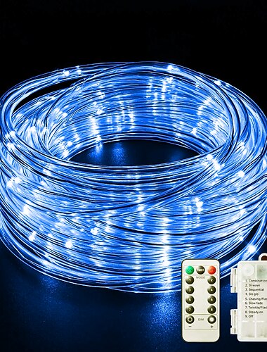  LED-Lichterkette LED-Lichterkette Outdoor wasserdicht IP65 Weihnachtslichterkette 30m-300LEDs 22m-200LEDs 12m-100LEDs 7m-50LEDs 8 Modi batteriebetrieben dimmbar/Timer mit Fernbedienung für Partys