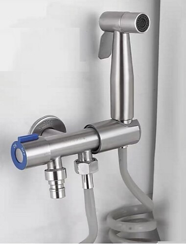  Hand-WC-Bidet-Sprühset Wandmontage WC-Bidet-Duschkopf aus Edelstahl 304 mit Schlauch Badezimmer-Reinigungsset