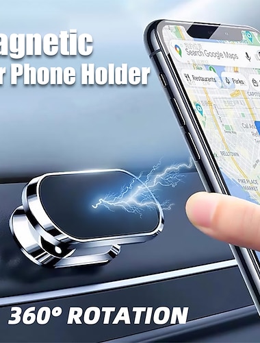  Suporte de telefone do painel Tipo magnético Ajustável Rotação de 360 graus Suporte de telefone para Carro Compatível com Todos os telefones celulares Acessório para Celular