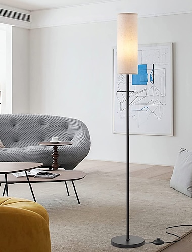  moderne vloerlamp in woonkamer stoffen lampenkap hoge paal lamp in slaapkamer 65 inch hoge lamp geschikt voor kantoor kinderkamer lezen en woondecoratie