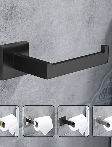 toalettpappershållare toalettpappershållare pappersrulle sus 304 väggfäste i rostfritt stål (mattsvart/krom/borstad nickel/guld)